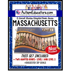 MASSACHUSETTS State Symbols ADAPTED BOOK for Special Education and Autism